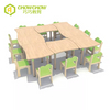 Popular Series study table chair set kids wooden furniture for pre-school