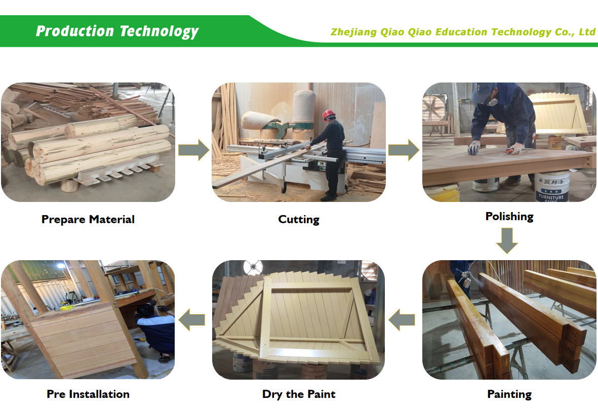 wooden outdoor playground production technology