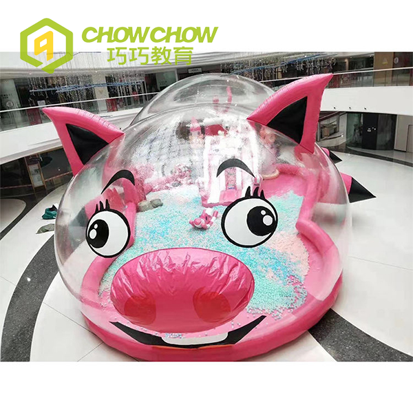 Hot Sale Pink Pig Shape Inflatable Playground Transparent Kids Inflatable Bubble House