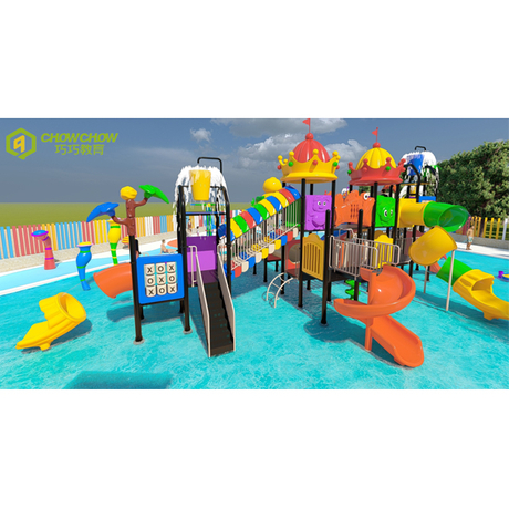 Children Water Park Equipments Outdoor Playground Plastic Slide Water 