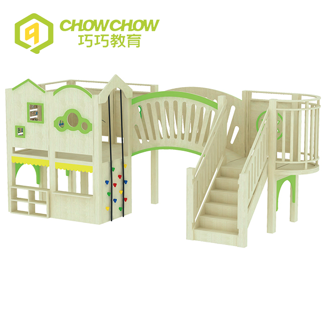 QiaoQiao New Design Wooden Indoor Wood Playground Slide For Sale