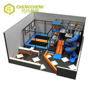 Qiaoqiao trampoline park with basketball court Children Small indoor playground amusement park