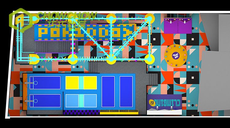 QiaoQiao 2024 commercial indoor playground equipment adults adventure games climbing wall&rope courses trampoline park for kids