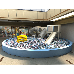 Qiaoqiao baby indoor play area playground equipment children shopping mall atrium slide with ball pit for kids