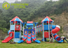 QiaoQiao Large Size Children's Outdoor Public Playground equipment With Slide & Monkey Bars kids Plastic Garden Playhouse