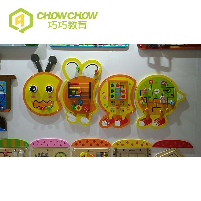 Early Education Yellow Bees Interactive Wooden Wall Game Toys for Sale