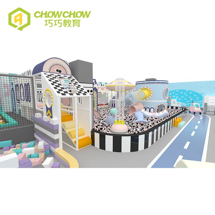 QiaoQiao Candy Theme used amusement park soft play area kids Macaron color indoor playground equipment play structure for sale