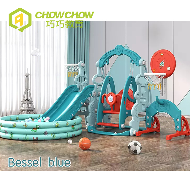 Qiaoqiao New Style Indoor Playground Multifunctional Toys Colorful Plastic Swing Slide