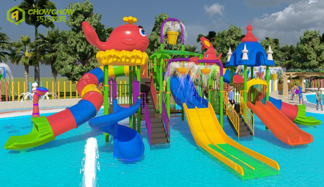 children water park equipments outdoor playground plastic slide water Kids slide for kids