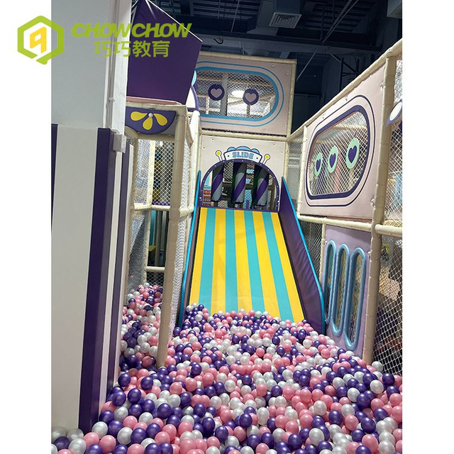 QiaoQiao commercial playground business design with slide in ball pit and zip-line games kids indoor adventure park equipment