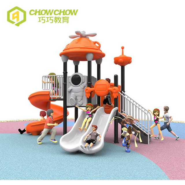 QiaoQiao Children's backyard slides kids air plane slide play set outdoor small plastic playground equipment for kindergarten