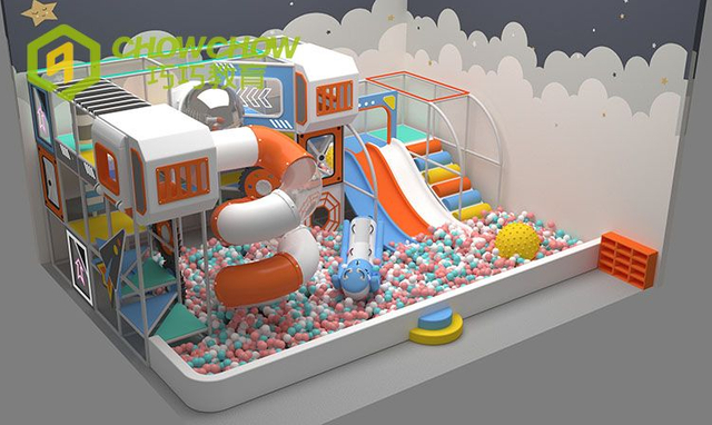 QiaoQiao New design kids indoor soft play center children small indoor playground equipment with slide ocean ball pit for mall
