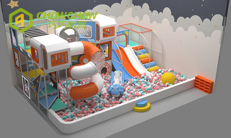 QiaoQiao New design kids indoor soft play center children small indoor playground equipment with slide ocean ball pit for mall