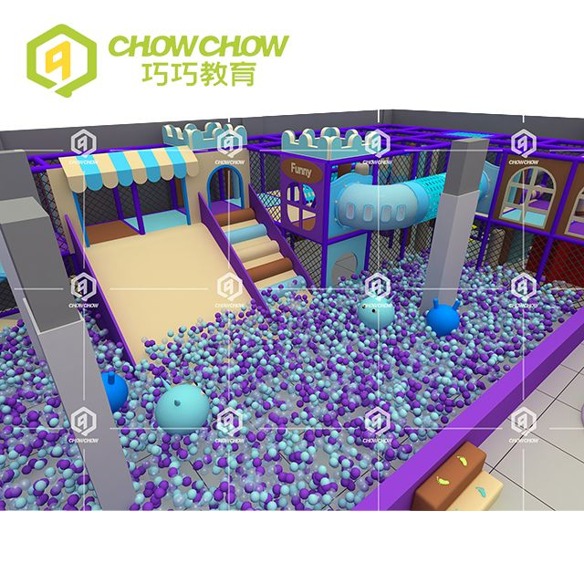 Qiaoqiao High Quality Indoor playground fun for family and kids Soft Play Park with big slides for sale