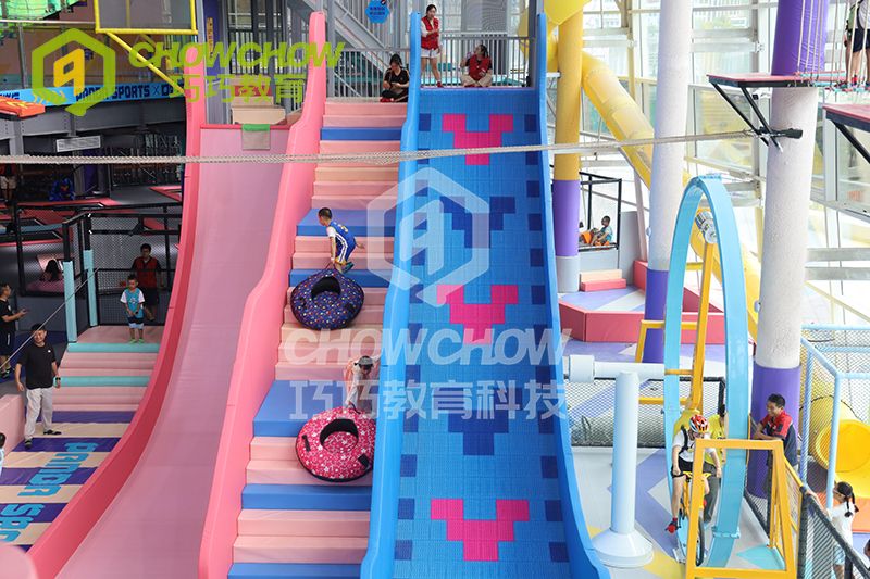 QiaoQiao customized 2000sqm panda theme family play center commercial indoor adventure entertainment park equipment playground