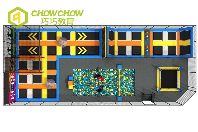QiaoQiao commercial indoor playground equipment China supplier adults modern small jumping trampoline park for kids games