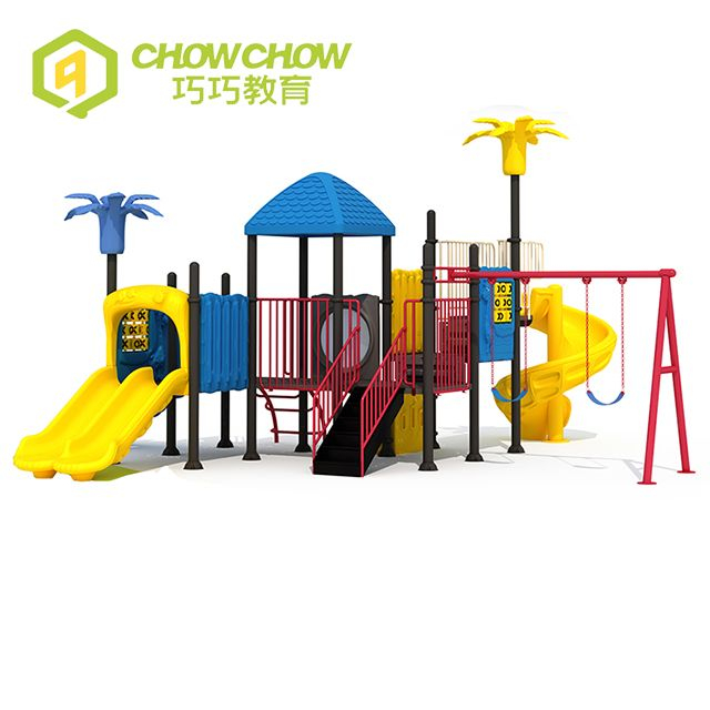 QiaoQiao Outdoor Resort Hotel Large Plastic Children Kids Swing Set Playground Outdoor Slide