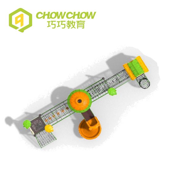 Qiaoqiao Outdoor Kids Outdoor Playgrounds LLDPE Slide with Rope Tunnel Set