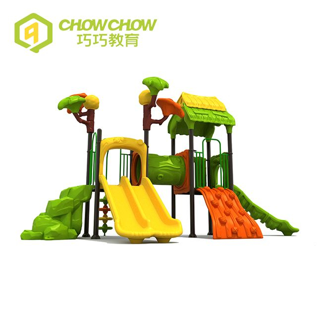 Qiao Qiao High quality school play area children plastic playground equipment kids forest outdoor playground big slide set