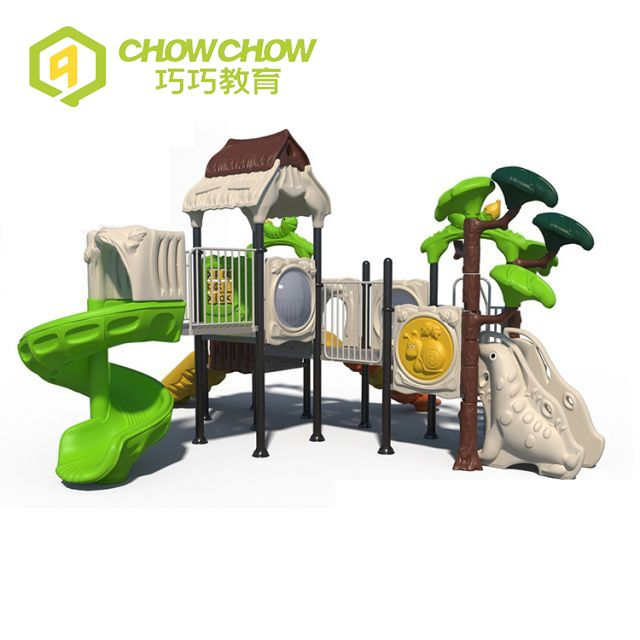 Qiaoqiao commercial outdoor playground equipment for children kids toddler playground plastic slide