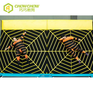QiaoQiao Trampoline Park Attraction Games spider wall commercial indoor playground interactive jumping velcro wall in trampoline