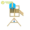 Qiaoqiao high quality kids playground wood slide with swing set outdoor wooden playground