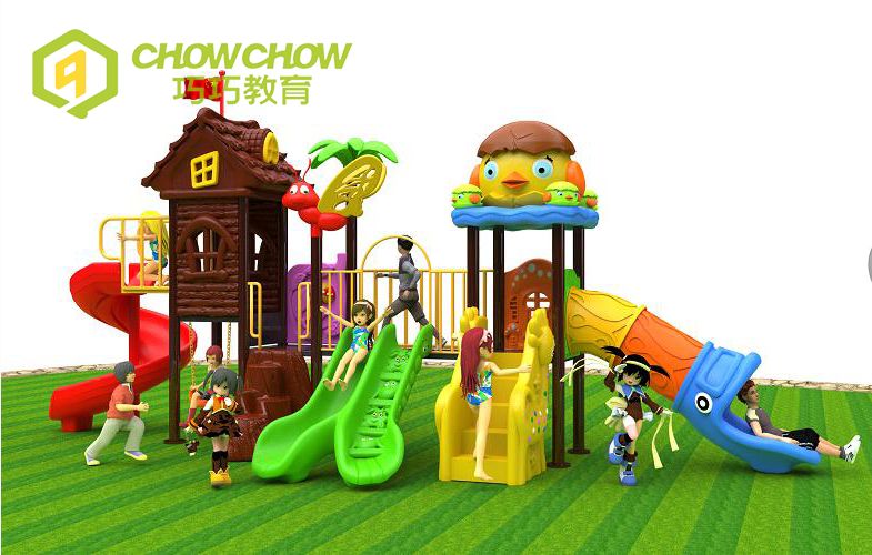 Qiao Qiao toddler outdoor toys playground equipment plastic playhouse price for children play area set kindergarten manufacturer