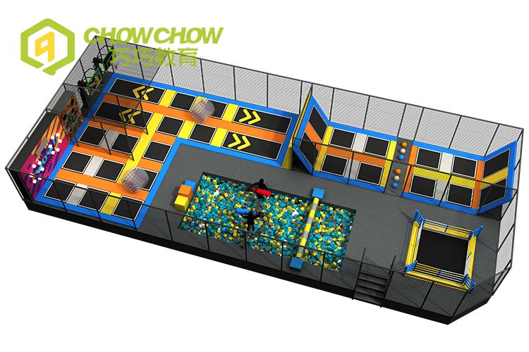 QiaoQiao commercial indoor playground equipment China supplier adults modern small jumping trampoline park for kids games