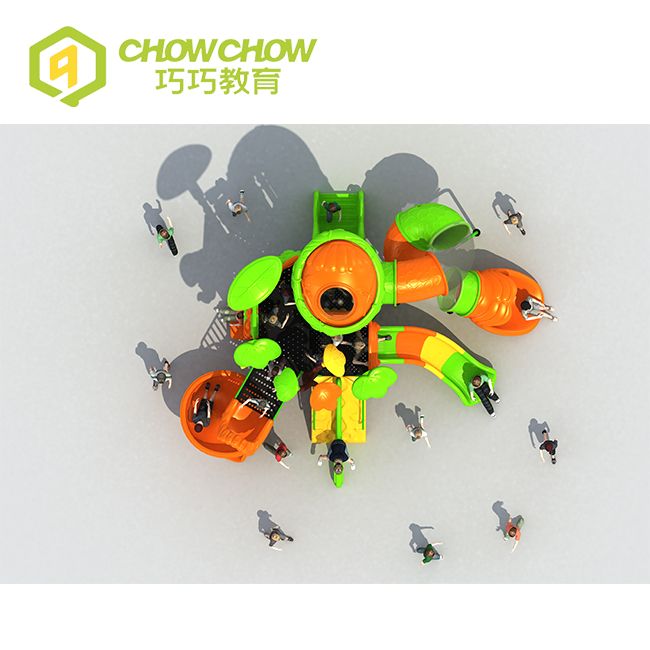 Kids Big Greem Orange Large Outdoor Playground Equipment for Sale