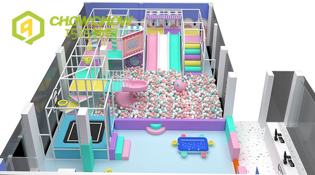 QiaoQiao Candy small Playground Kids commercial Play equipment custom Indoor Playground Area toddler soft playhouse park 