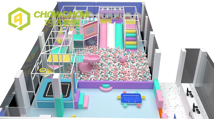 QiaoQiao Candy small Playground Kids commercial Play equipment custom Indoor Playground Area toddler soft playhouse park 