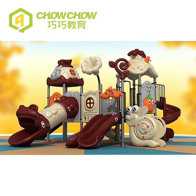 Qiao Qiao Kids durable Commercial Outdoor Plastic play house with slide for Children Amusement Park Playground Equipment