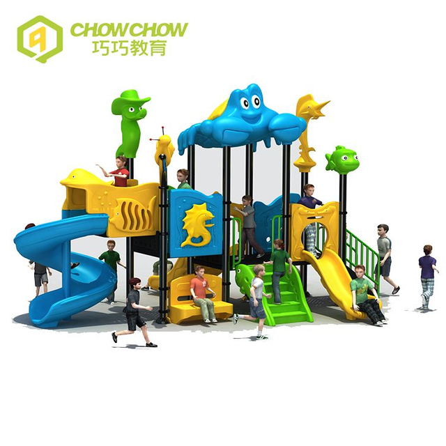 QiaoQiao 2024 New design kindergarten play equipment Multi-functional kids slides outdoor playground children slide factory