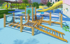 Qiaoqiao Customized Amusement park kids physical training wooden play set outdoor children adventure park playground equipment