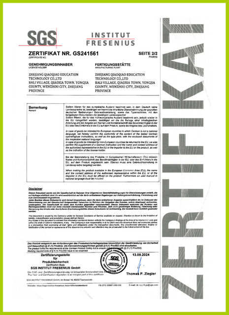 SGS slide certificate 1
