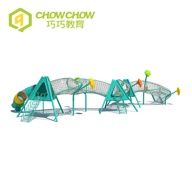Qiaoqiao Large Tube Slide Galvanized Steel Frame Sailing Rope Net Climbing