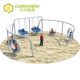 QiaoQiao Kids New Design Round Outdoor Playground Park Swing Combination for Sale
