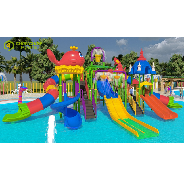 children water park equipments outdoor playground plastic slide water Kids slide for children