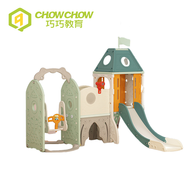 Indoor Children Playhouse With Swing Slide Double Slide 