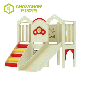 QiaoQiao New Design Wooden Indoor Wood Playground Slide For Kindergarten