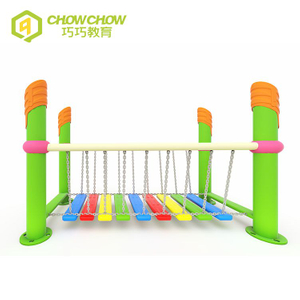 QiaoQiao adventure fitness equipment plastic wobble bridge daycare sensory exercise play balance bridge swing beam for kids