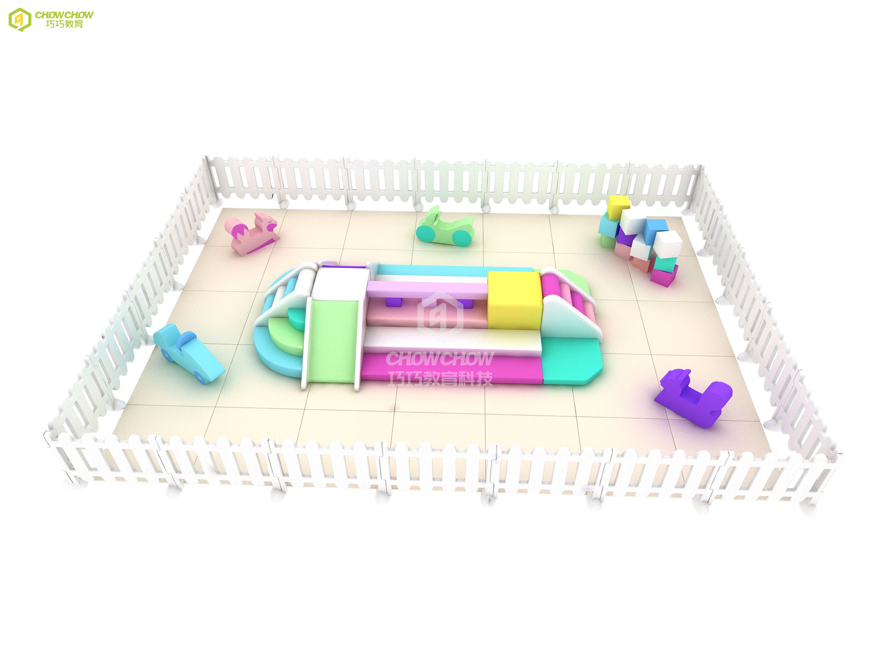 Qiao Qiao indoor playground customized color soft play set
