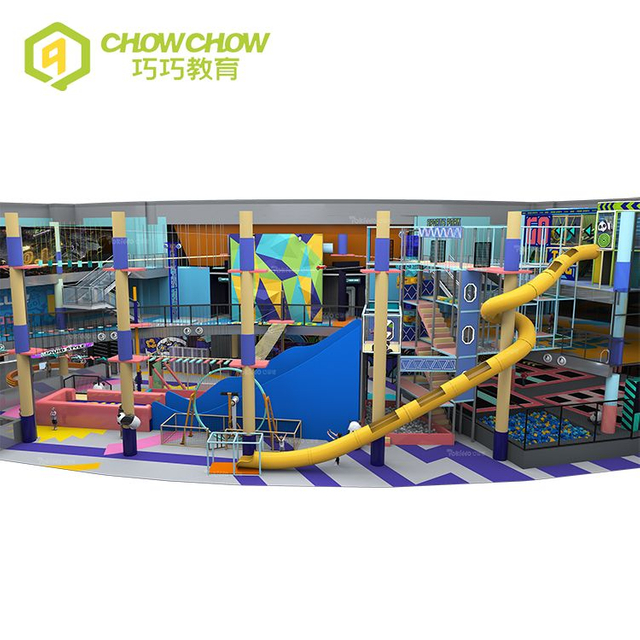 QiaoQiao customized 2000sqm panda theme family play center commercial indoor adventure entertainment park equipment playground