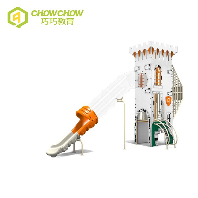 QiaoQiao Commercial New Design plastic Playground Kids Tree House tube Slide Outdoor children climb playhouse play set For Sale