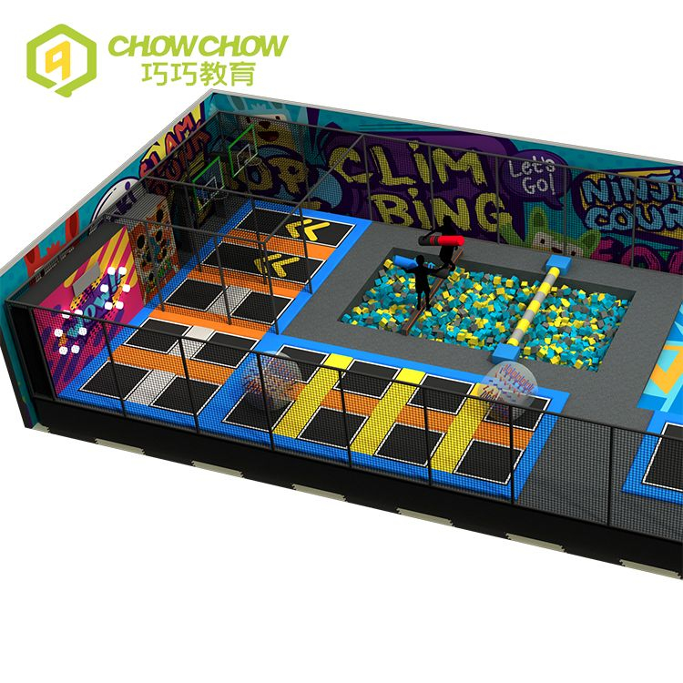 QiaoQiao commercial indoor playground equipment China supplier adults modern small jumping trampoline park for kids games