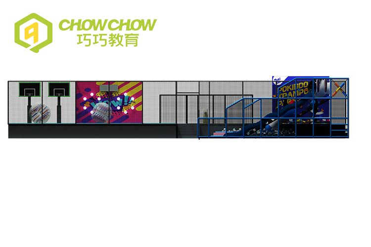 QiaoQiao China child indoor commercial trampoline park kids playground equipment manufacture for adult