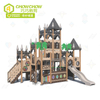 Qiaoqiao 2024 new kindergarten playground equipment outdoor play house with stainlless stainless steel slide play set for kids