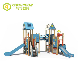 Qiaoqiao commercial amusement park Gym facilities outdoor PE board plastic playground slide toys equipment for children play set