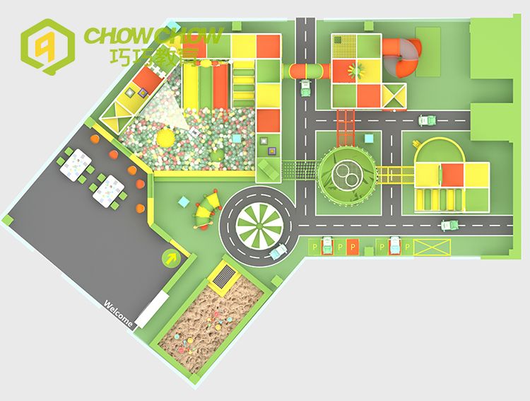 QiaoQiao customize indoor play park equipment commercial soft play naughty castle with adventure obstacles indoor playground kid