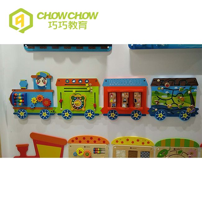 Early Education Train Interactive Wooden Wall Game Toys for Sale